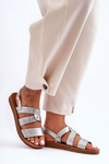 Women's Shiny Sandals Silver Catalia