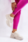 Buty Sportowe Sneakersy Modne Kremowe Frezio