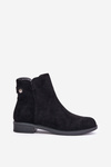 Insulated Low Chelsea Boots With Zipper Eco Suede Black Telluara