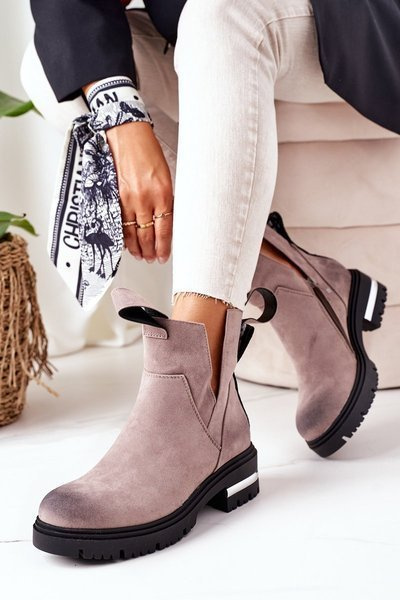 Insulated Chelsea Boots With A Zipper Grey My Way