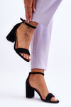Suede High Heel Sandals Black Madame