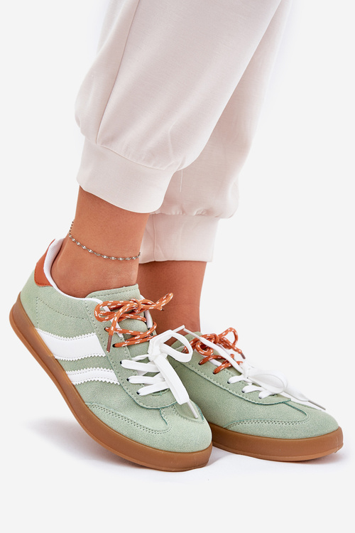 Low Women's Sneakers With Double Lacing Green Ventus