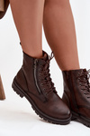 Women's Work Boots Lined Chocolate Ivonelle