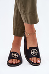 Women's Sandals On Flat Heel With Decoration S.Barski KV51-002 Black