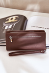 Large Women's Wallet With Embossing Eco Leather Chocolate Martiel