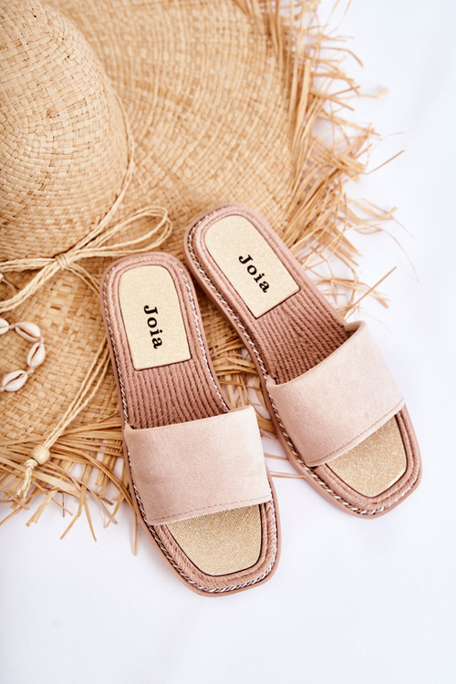 Suede Women's Slippers Beige Green