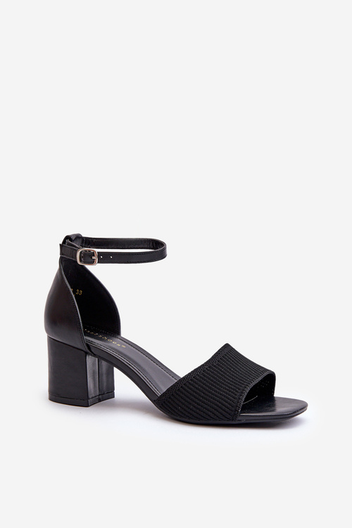 Women's Black Sandals with Stiletto Heel Desvia
