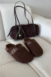 Women's slippers with fleece type lamb Brown Lorivine