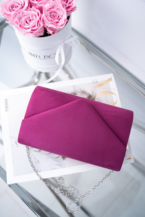 Women's Suede Clutch Handbag Fuchsia