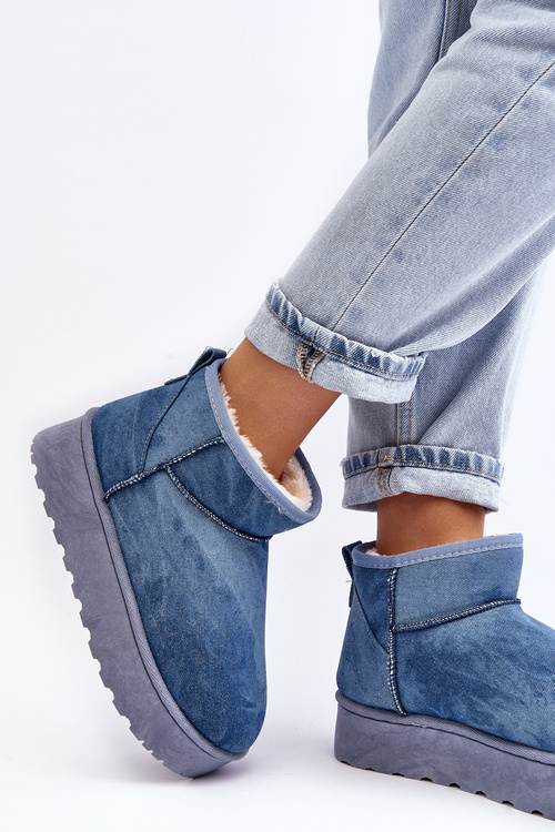 Women's Snow Boots with Glitter on Platform Blue Margella