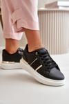 Fashionable Women's Platform Sneakers Made Of Eco Leather Black Nevisase