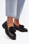 Women's Patent Leather Moccasins S.Barski HY52-369B Black