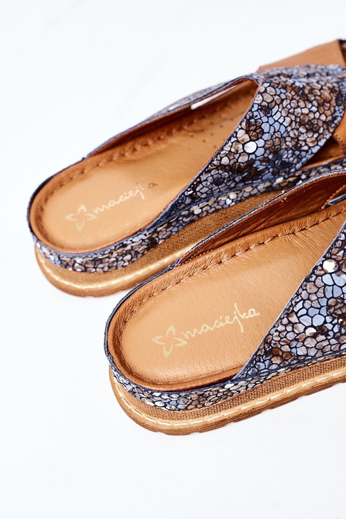 Leather Profiled Slippers Maciejka 04986-02 Brown