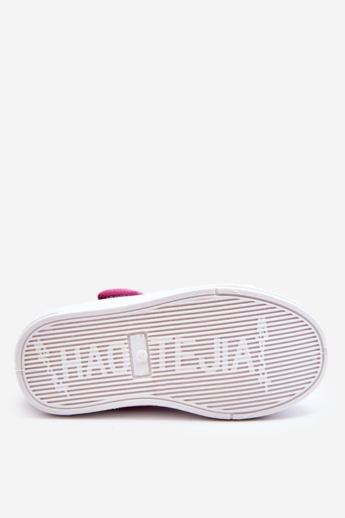 Children's Velcro Ballerinas In Print Navy Blue And Pink Selah