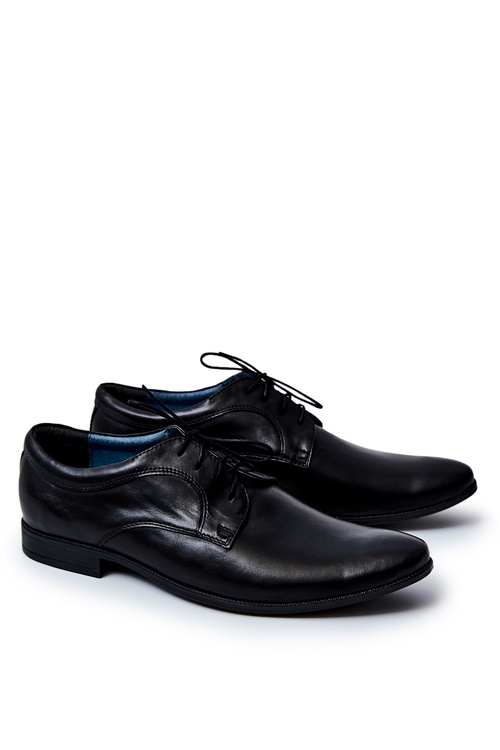 Men's Elegant Bednarek Shoes Leather Black Gaspare