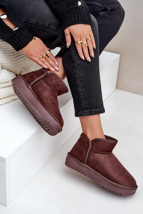 Damskie Śniegowce Na Platformie Czekoladowe D.Franklin DFSH370010