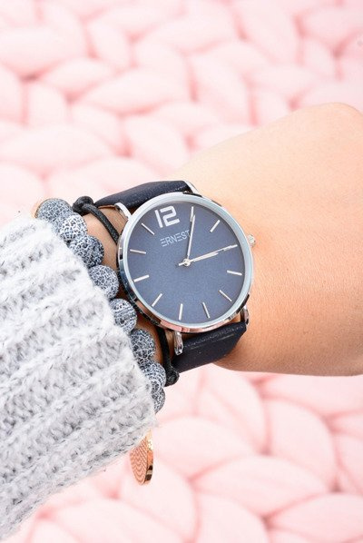 Classic Leather Navy Blue Women's Ernest Watch