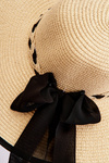 Hat With Fashionable Bow Light Beige 