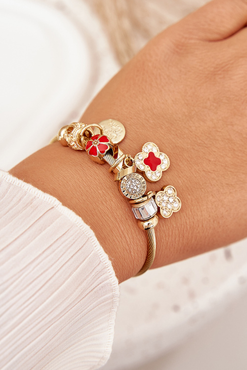 Women's Bracelet Charms Pink Silver Mouse