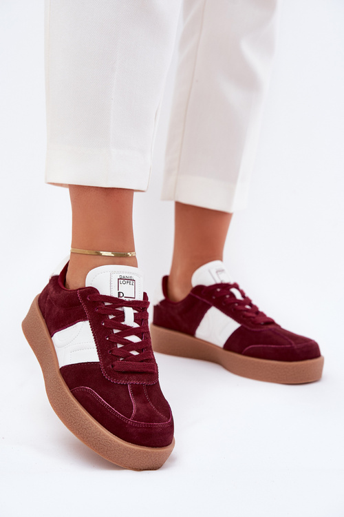 Suede Women's Sneakers Daniel Lopez SS2D4023 Burgundy