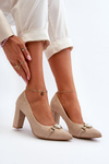 Zazoo 2453/OS Suede Pumps with Heart Cappuccino