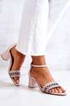 Leather Sandals Openwork Lewski 2869/2 Pearl Beige