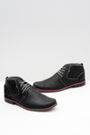 Men's Black Leather Graziano Half Shoes
