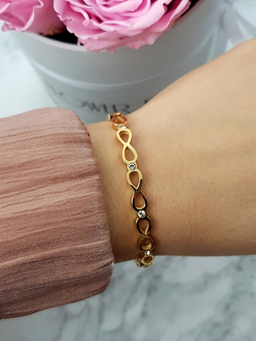 Women's Steel Bracelet With Zirconia Infinity Gold Glam