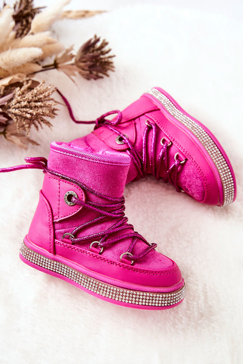 Children's Snowboots with Zircons Fuchsia Wellma