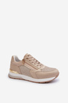 Women's Sneakers with Sequins and Zipper INBLU IN000365 Beige