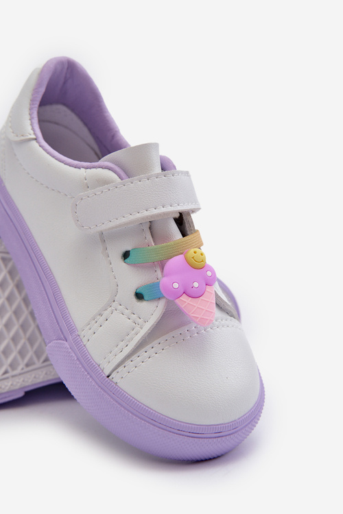 Children's Sneakers Trainers with Velcro White-Purple Pennyn