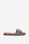 Flat Ladies Sandals With Decorative Buckle Zebra Clariola
