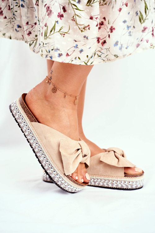 Women's Slides High Beige Mortigo