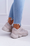 Sports Women's Shoes Airy Fabric Beige Thai