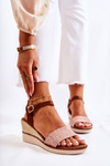 Wedge Sandals With Braids Pink Tenerife