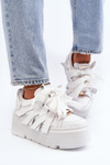 White Chunky Platform Sneakers Zazoo 2F-7033