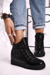 Women’s Wedge Sneakers Black Carol