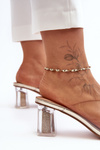 Transparent Stiletto Heels with Ornament Golden SBarski MR1037-20