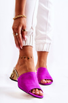 Women's Suede Slippers On Heel fuchsia Perry