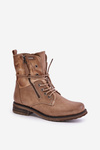 Women's Insulated Work Boots with Zipper Dark Beige Liletta