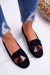 Women's Black Suede Moccasins S.Barski A199 Mohabe