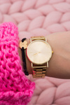 Stylish Gold Women's Watch with Bracelet