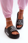Women's Foam Slides on Chunky Sole with Bear Black Lamira