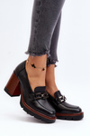 Pumps on Chunky Heel with Ornament Black Oradna