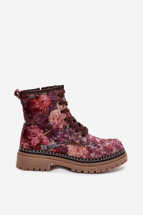 Patterned Women's Boots Lined Artiker 57C1055 Bordeaux