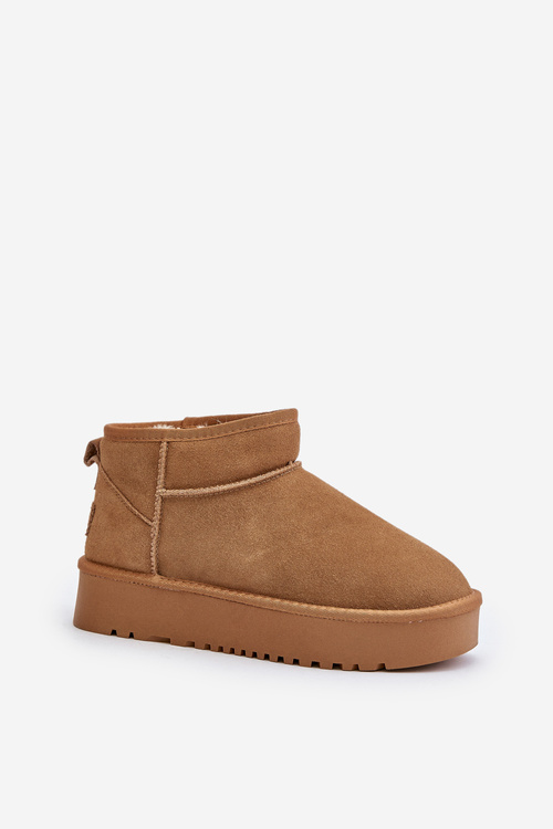 Women's Suede Snow Boots On Platform Camel Nereviana