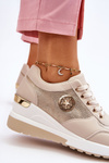 Fashionable Wedge Sneakers Beige Jaliyah