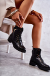 Insulated Leather Snake Boots Black Colira
