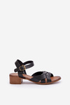 Leather Sandals On A Delicate Heel Zazoo 40372 Black