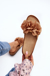 Women's Slippers with Flowers Brown Lulania